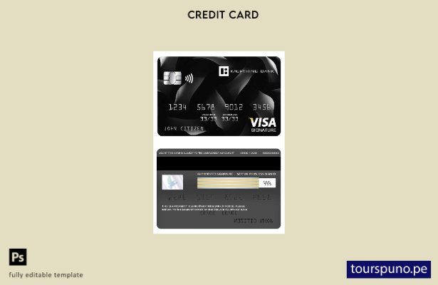 listo para imprimir plantilla de tarjeta de firma de visa bancaria Kaupthing de 